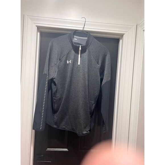 Under Armour Men's XL Gray ColdGear 1/4 Zip Pullover Long Sleeve - Picture 4 of 5